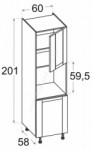 Кухонный Skapis SDP60 OLIVIA SOFT KAM